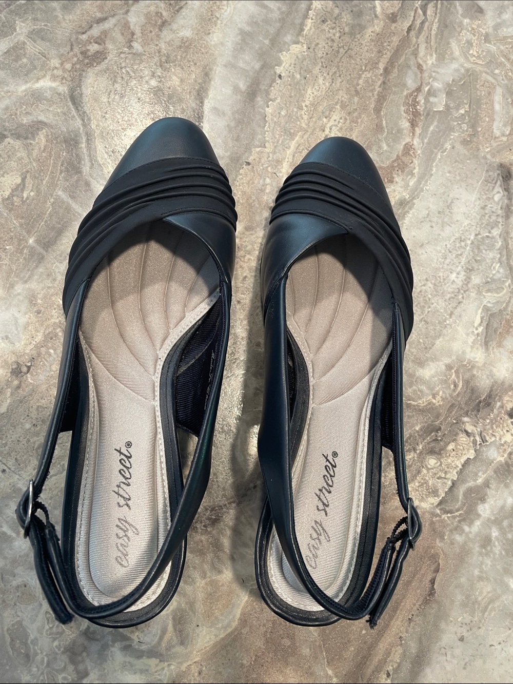 easy street women’s Slingbacks Navy 
Sz 9 - Picture 2 of 13
